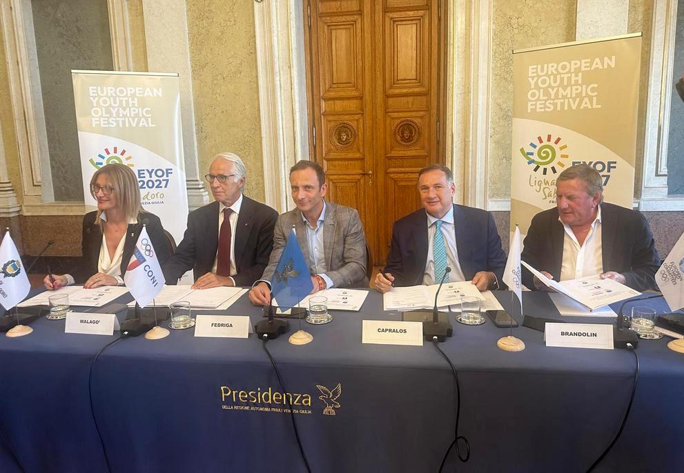 Firmato l'Host City Contract, Lignano Sabbiadoro ospiterà gli EYOF dal 24 luglio al 1° agosto 2027 Firmato l'Host City Contract, Lignano Sabbiadoro ospiterà gli EYOF dal 24 luglio al 1° agosto 2027