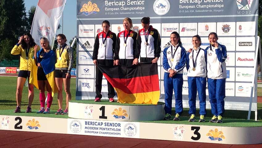 Campionati Europei 2014: l'Italia femminile (Cesarini , Tocchi, Sotero) vince il bronzo a squadre